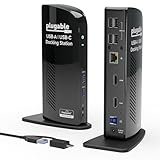Plugable Universal Laptop Docking Station Dual HDMI Monitor for Windows and Mac (Driver Required),...