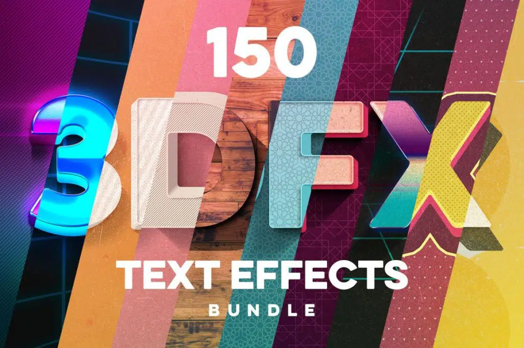150 3D Text Effects for Photoshop