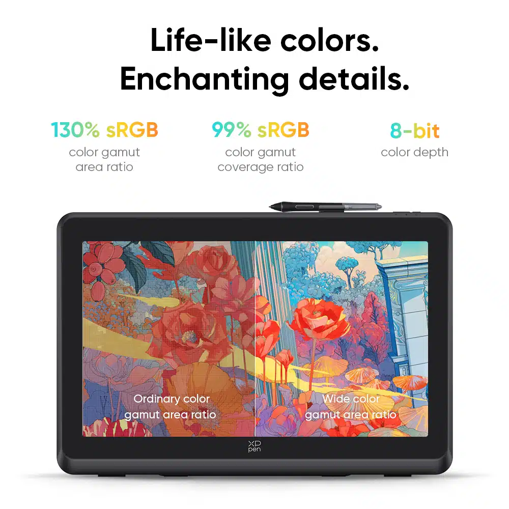 Life-like colors display on XP Pen artist 22