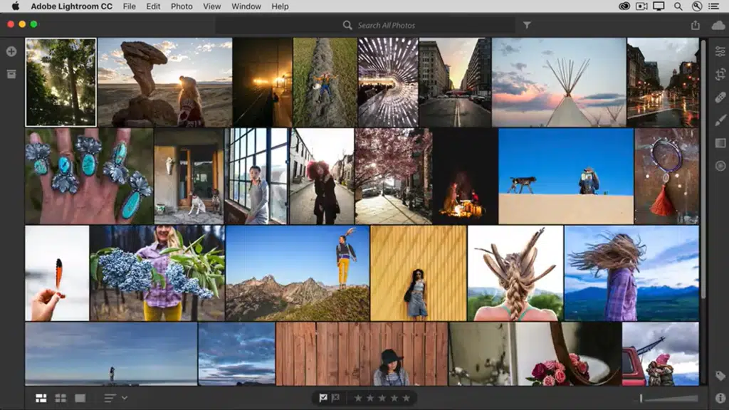 Adobe lightroom User Interface