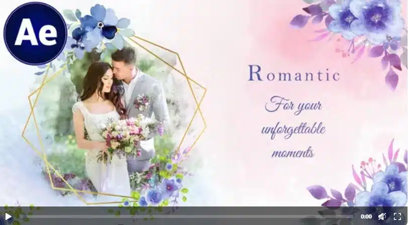 Floral Wedding slideshow and Wedding photo Slideshow - Photo Effects Templates for After Effects