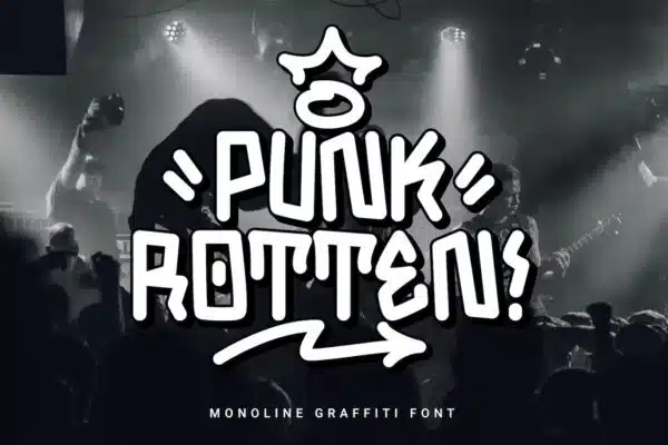 Punk Rotten - Monoline Graffiti Font