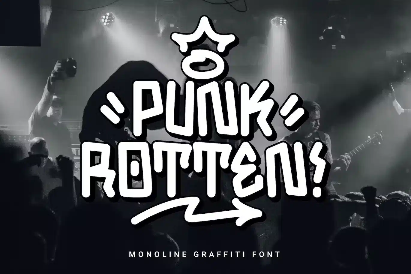 Punk Rotten - Monoline Graffiti Font