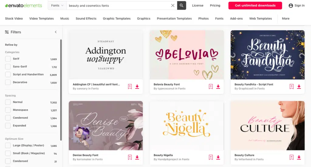 Best Beauty and Cosmetics Fonts